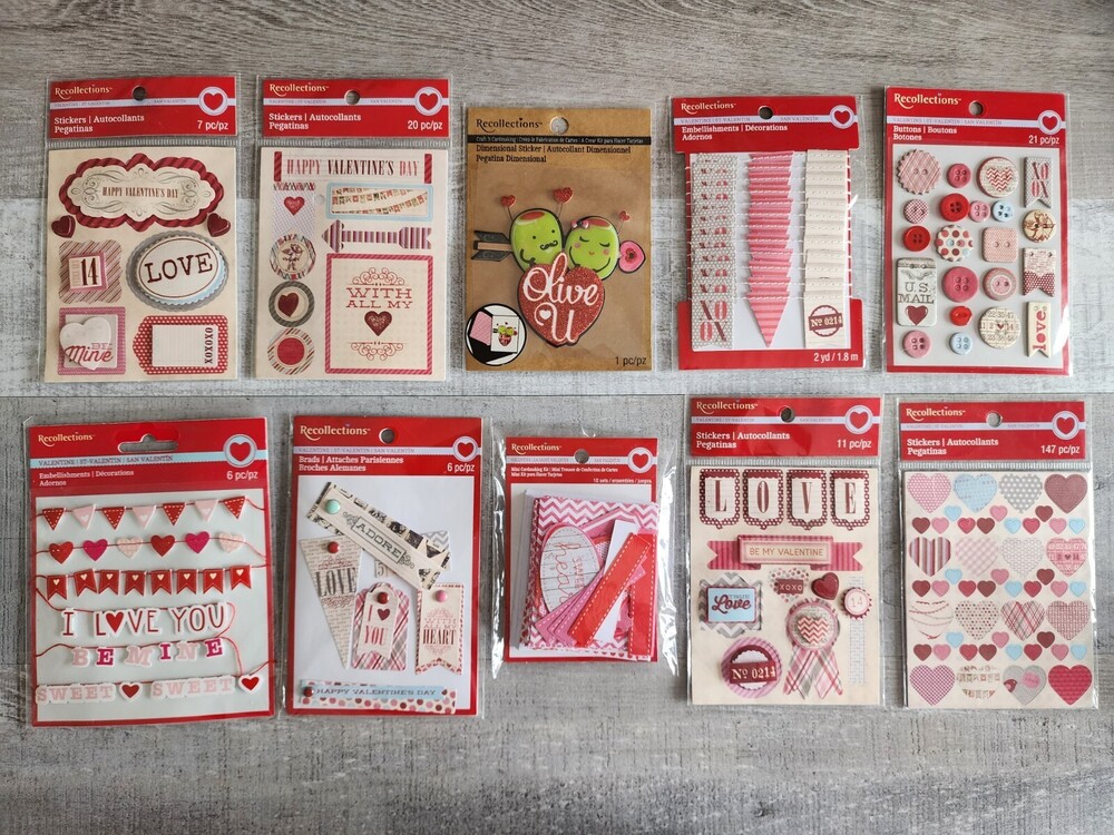 3D Stickers Large LOT - Hearts Love Valentine's Day Vday - Recollections NEW #32